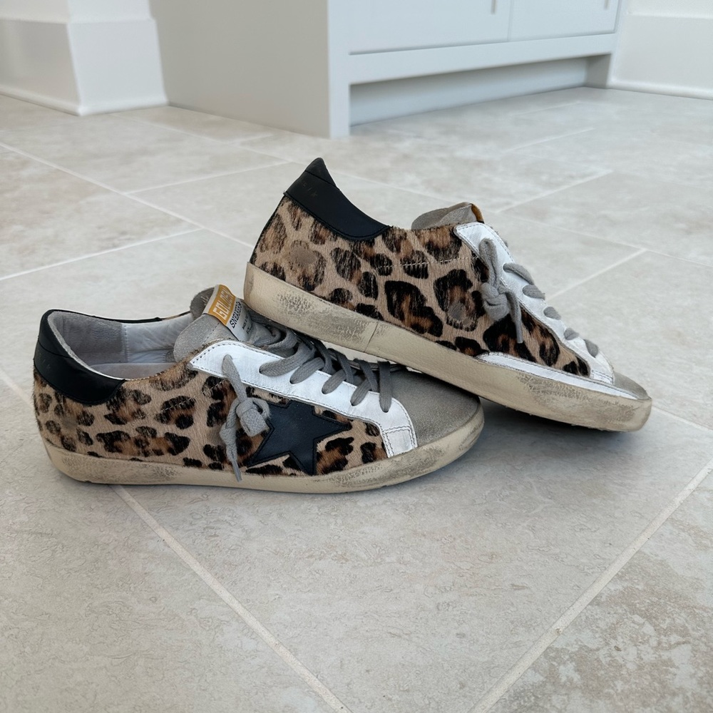 Golden Goose Superstar Leopard Cowhide Sneakers - Picture 3 of 7